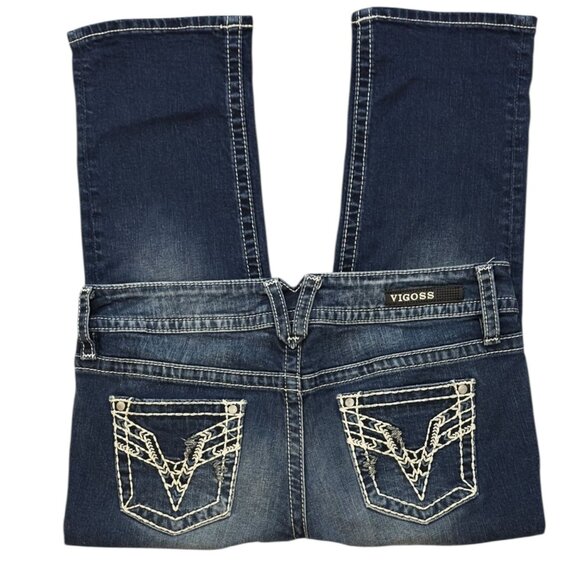 Vigoss The Chelsea Capri Jeans Size 11/12 Women's Distressed Embroidered Denim - Picture 6 of 11